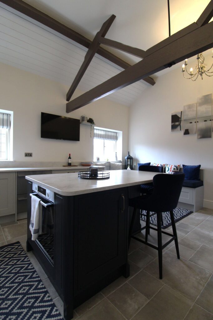 Charcoal painted kitchen island