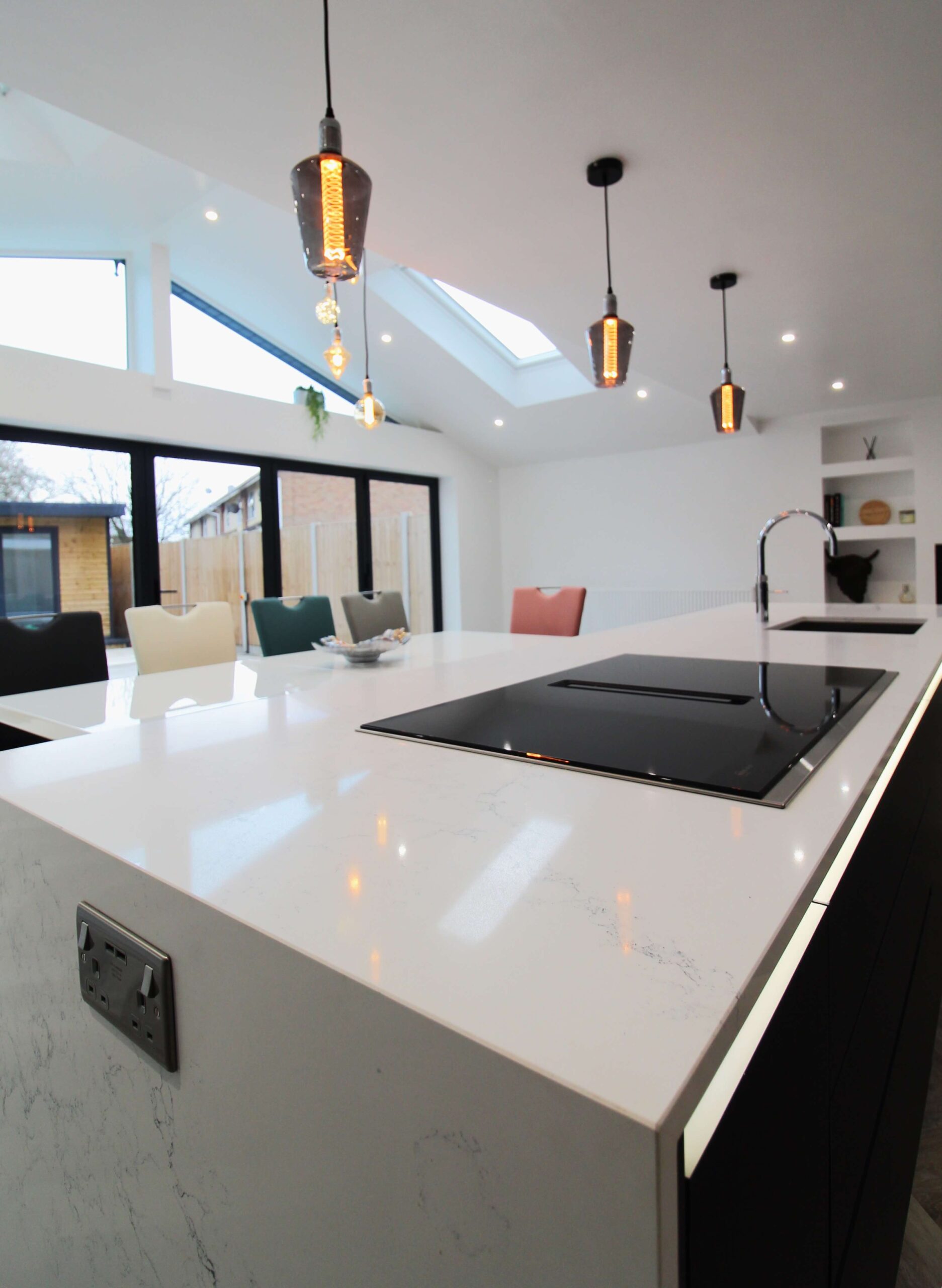 quartz waterfall worktop